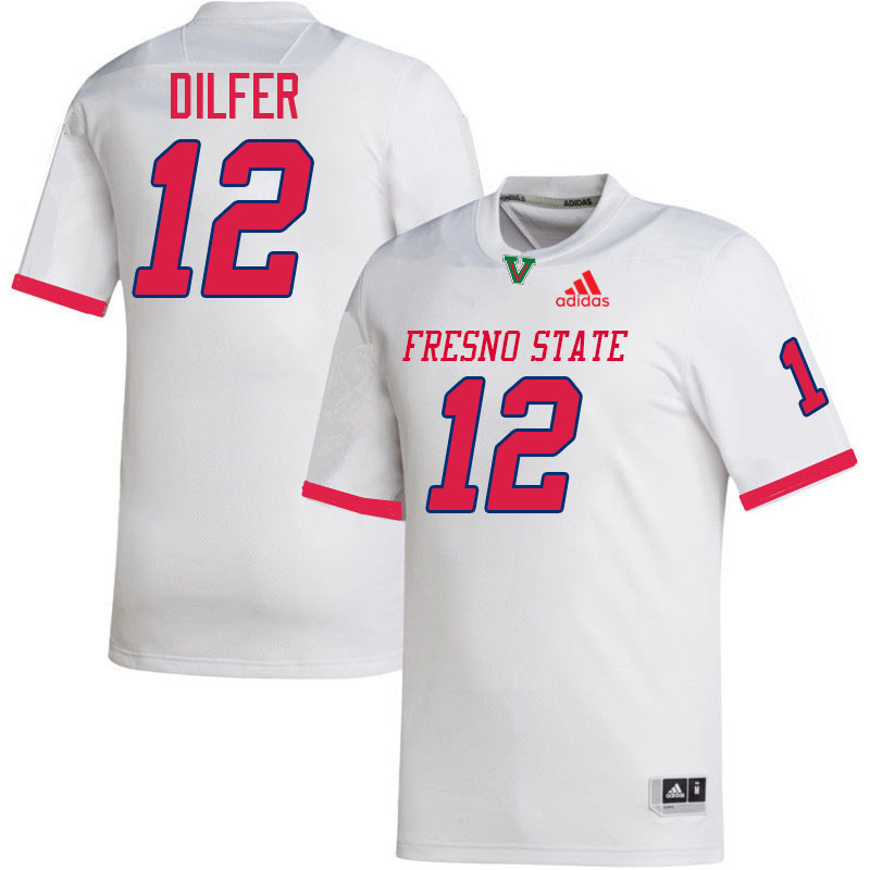 Fresno State Bulldogs #12 Trent Dilfer College Football Jerseys,Uniforms-White